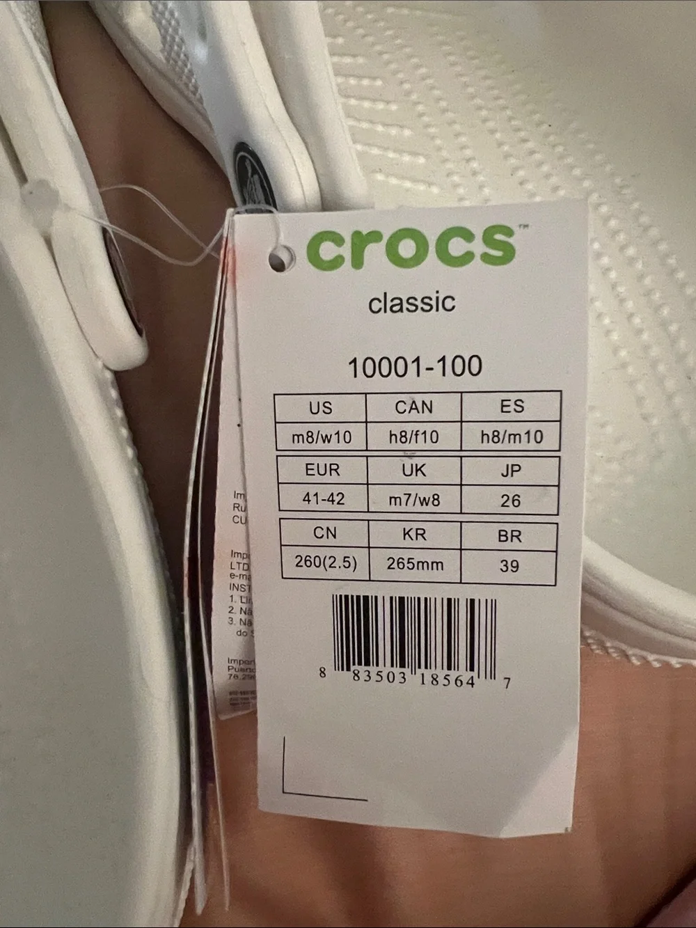 CROCS Kids Classic Clog in White